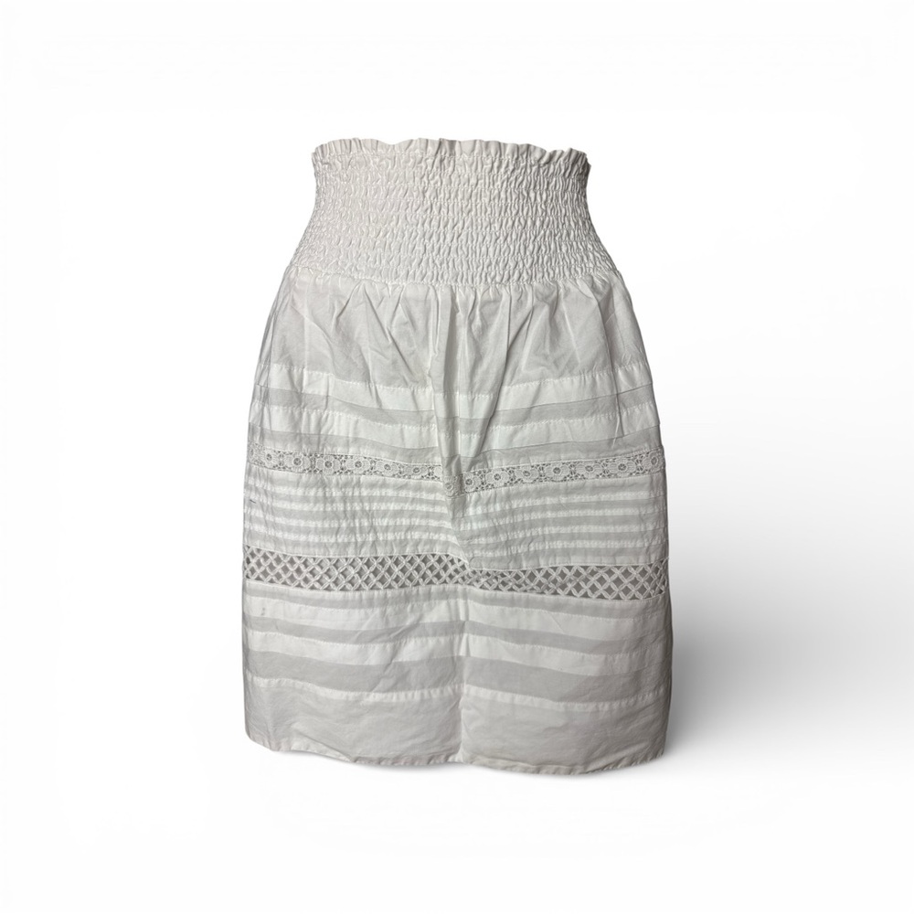 Ralph Lauren White Boho Short Skirt Smocked Waist Women’s XL NWT - Picture 2 of 6